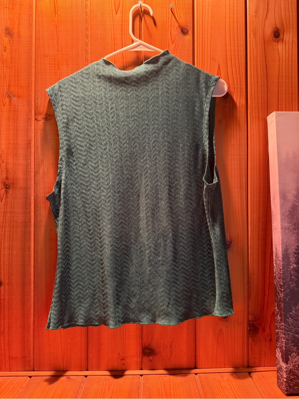 SHEIN Green Mock Neck Ribbed Sleeveless Tank